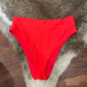 Red Aerie High Cut Cheeky Bikini Bottom